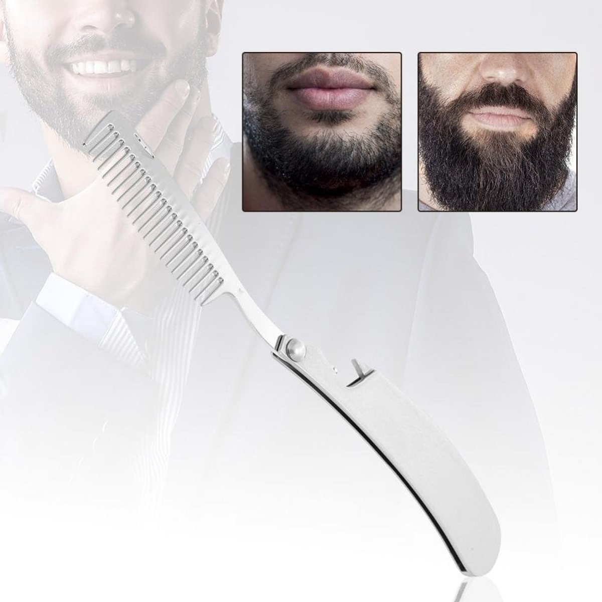 Baard Stijltang - Glad Maken - Baard Verzorging - Compact Zakformaat - 12cm Lang