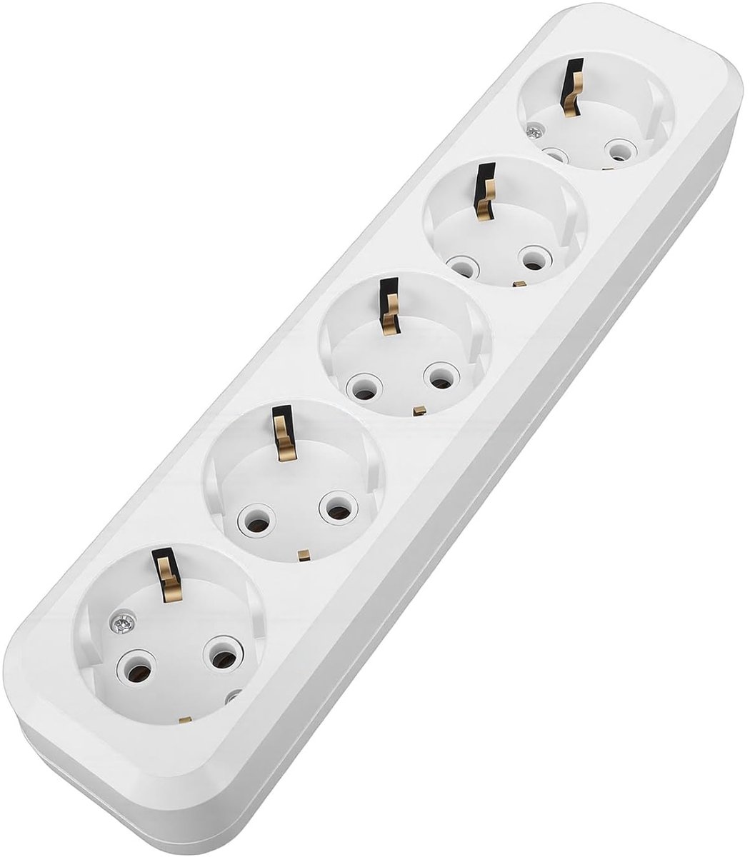 Stopcontact met Ronde Gaten - Meerdere Poorten - Apparaten Opladen - Hoge Capaciteit 2500W - 10 Gaten