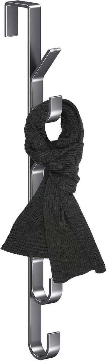 Deurhanger - Opberghanger - Ruimte besparen - Stevig staal - 31x8x4 cm - Grijs