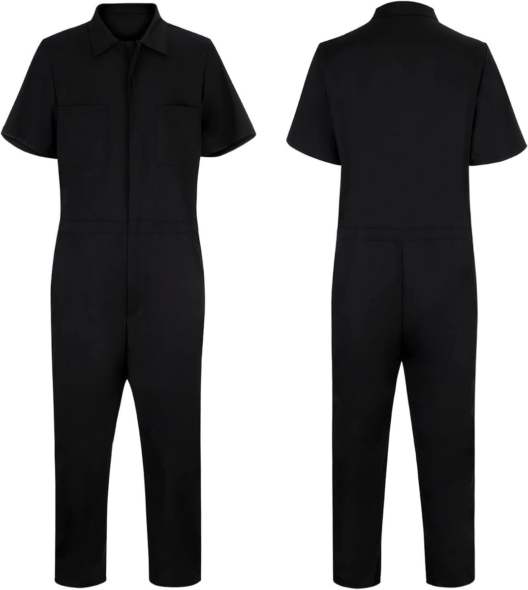 Heren Bodysuit - Korte Mouw Overall - Werk Kleding - Zelfklevende Sluiting - Comfortabele Pasvorm - Effenn