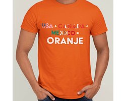 Oranje WK-EK T-Shirt USA+Canada+Mexico=Oranje S