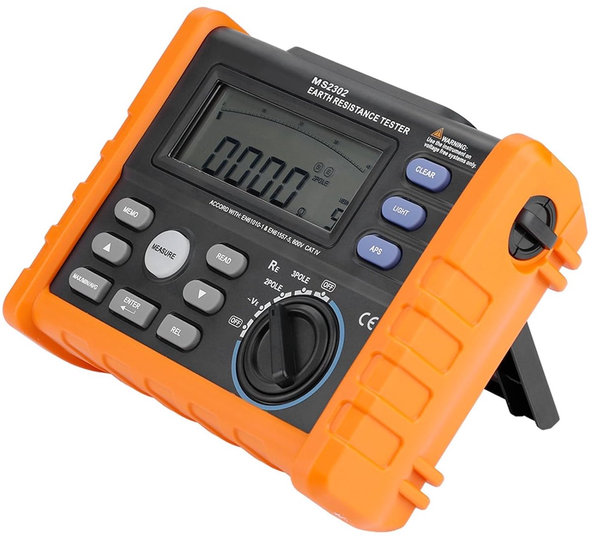 Digitale Weerstandstester - Aardingstester Isolatiemeter - Elektrische Inspectie - Opslag 100 Resultaten - 0-4k Ohm