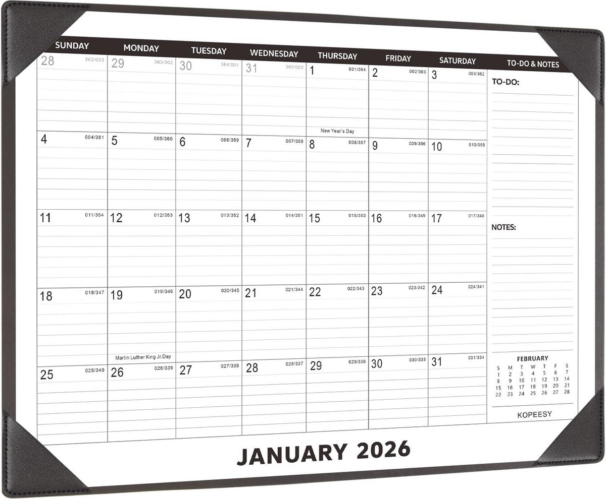 Grote Bureaukalender 2025-2026 Desktopmat 18 Maanden Planning