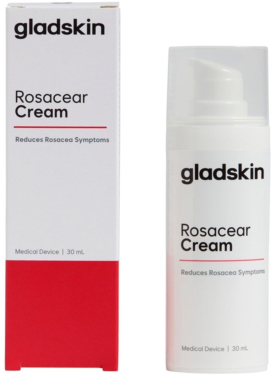 Gladskin ROSACEAR Crème voor de Rosacea-gevoelige & gevoelige huid (30ml) – Hydraterende Gezichtscrème, Dermatologisch Getest, Parfumvrij & Hypoallergeen