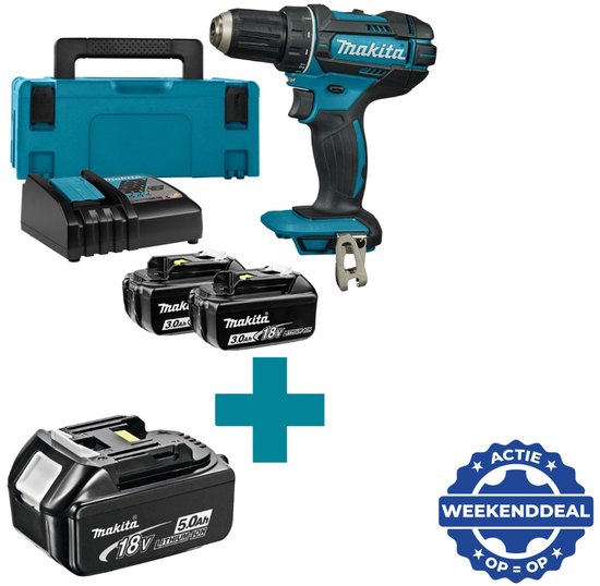 Makita DDF482RFJ 18V Li-Ion accuboor-/schroefmachine (2x3.0Ah accu)
