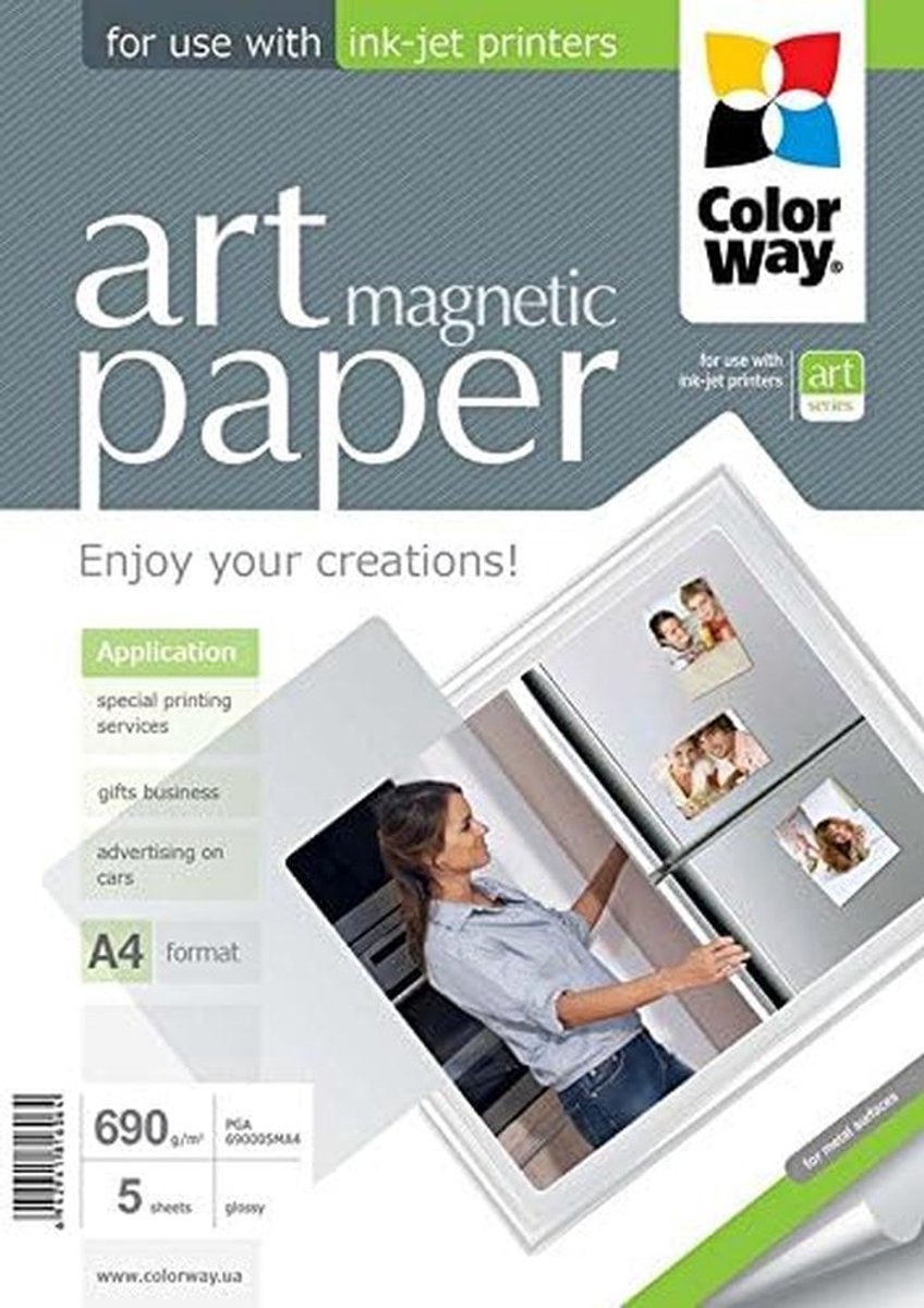 Magnetisch Instantaandrogend Glanzend Fotopapier 5 Vel A4 690g/m² voor Inkjetprinters