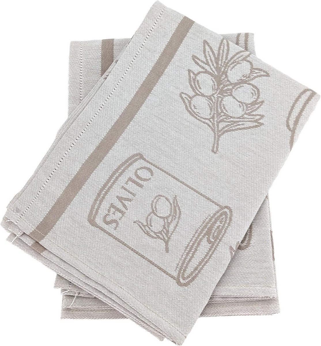 Set van 2 Katoenen Theedoeken 50x70 cm Beige - Absorberend en Duurzaam