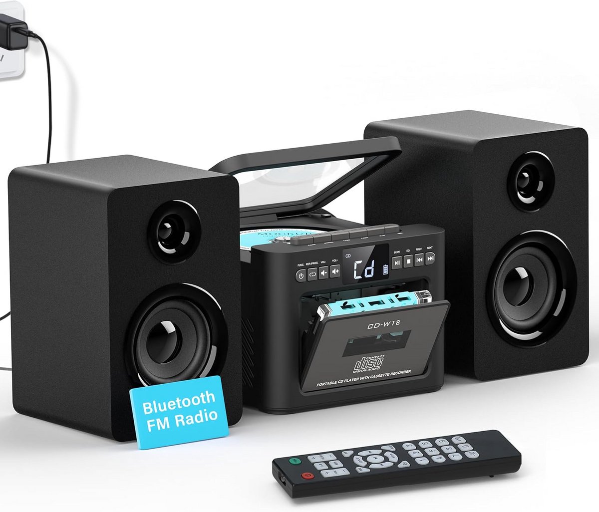 Multifunctioneel Hifi Stereo Systeem met CD-speler, Cassettespeler en Bluetooth