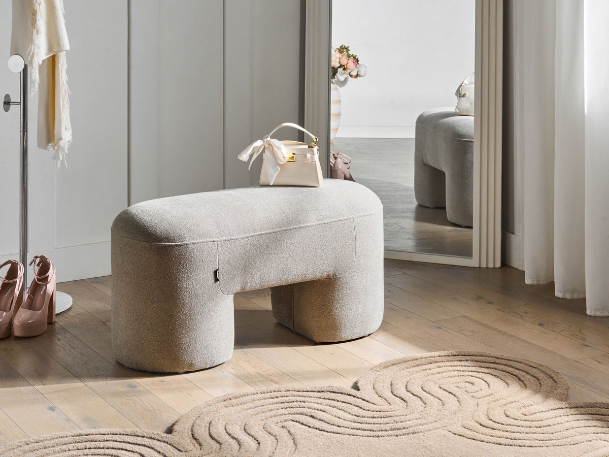 DECORAH - Bankje - Beige - Bouclé