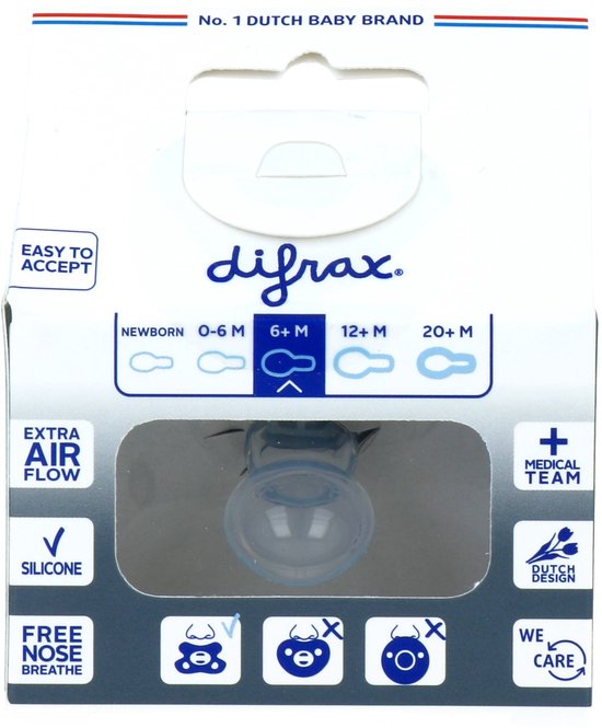 Difrax Fopspeen - Natural - 6+ maanden - Siliconen - Stone - 1 stuk van Difrax — afbeelding 4