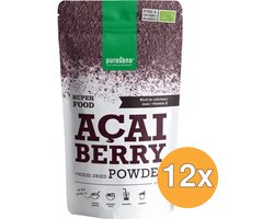 12x Purasana Acai Bessen Poeder/Poudre Baies D'Acai Vegan Bio (100 gr)