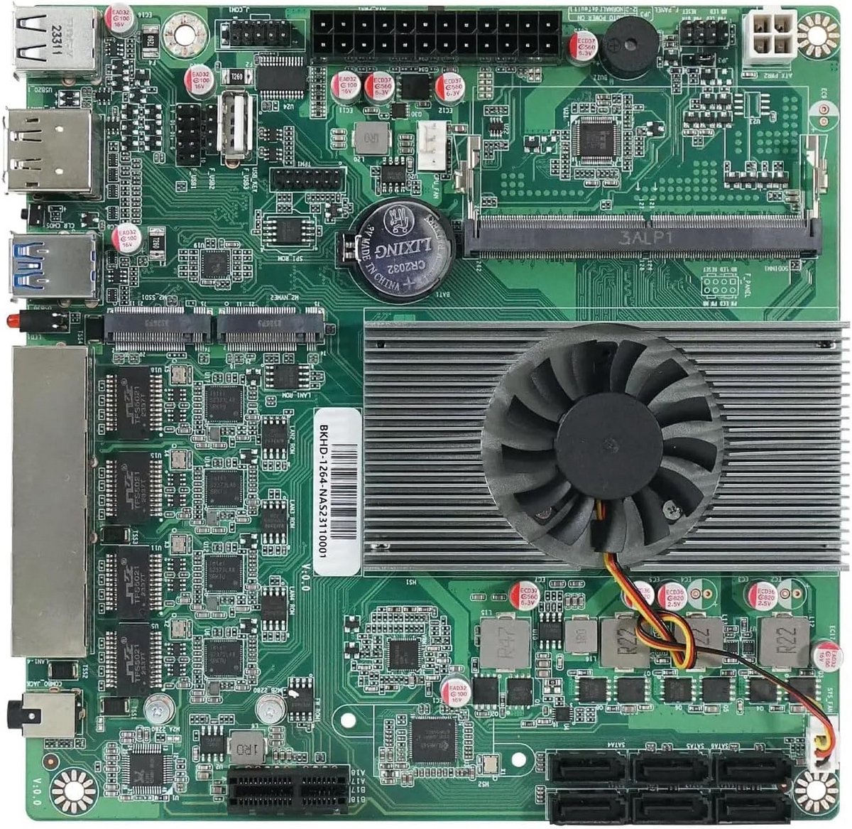 Mini ITX Moederbord met N100 Processor 4x2.5G Netwerk Low Power NAS Server