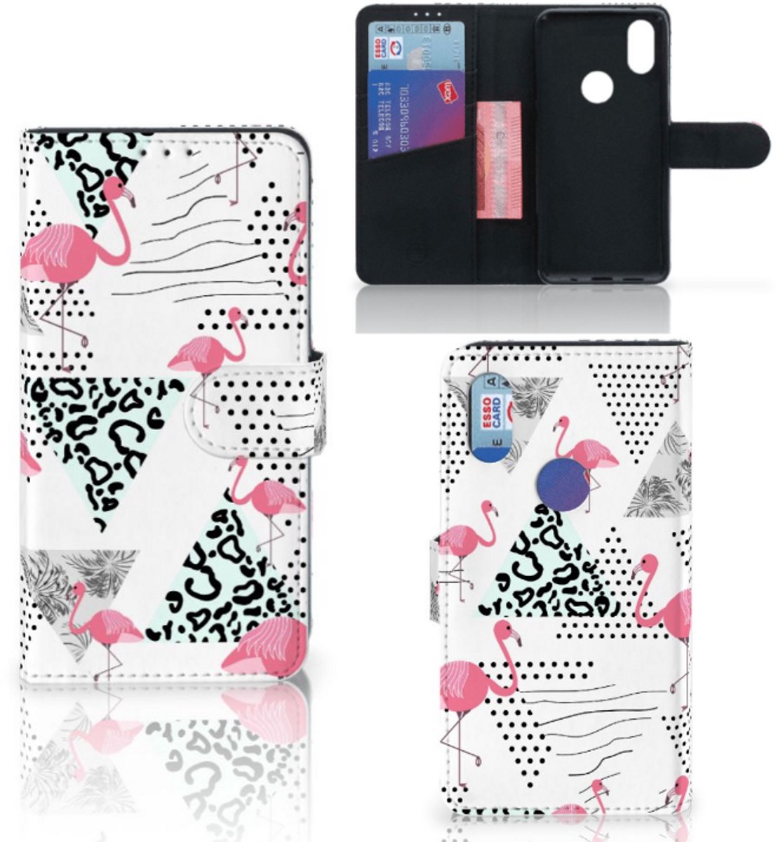 Xiaomi Mi Mix 2s Telefoonhoesje met Pasjes Flamingo Triangle
