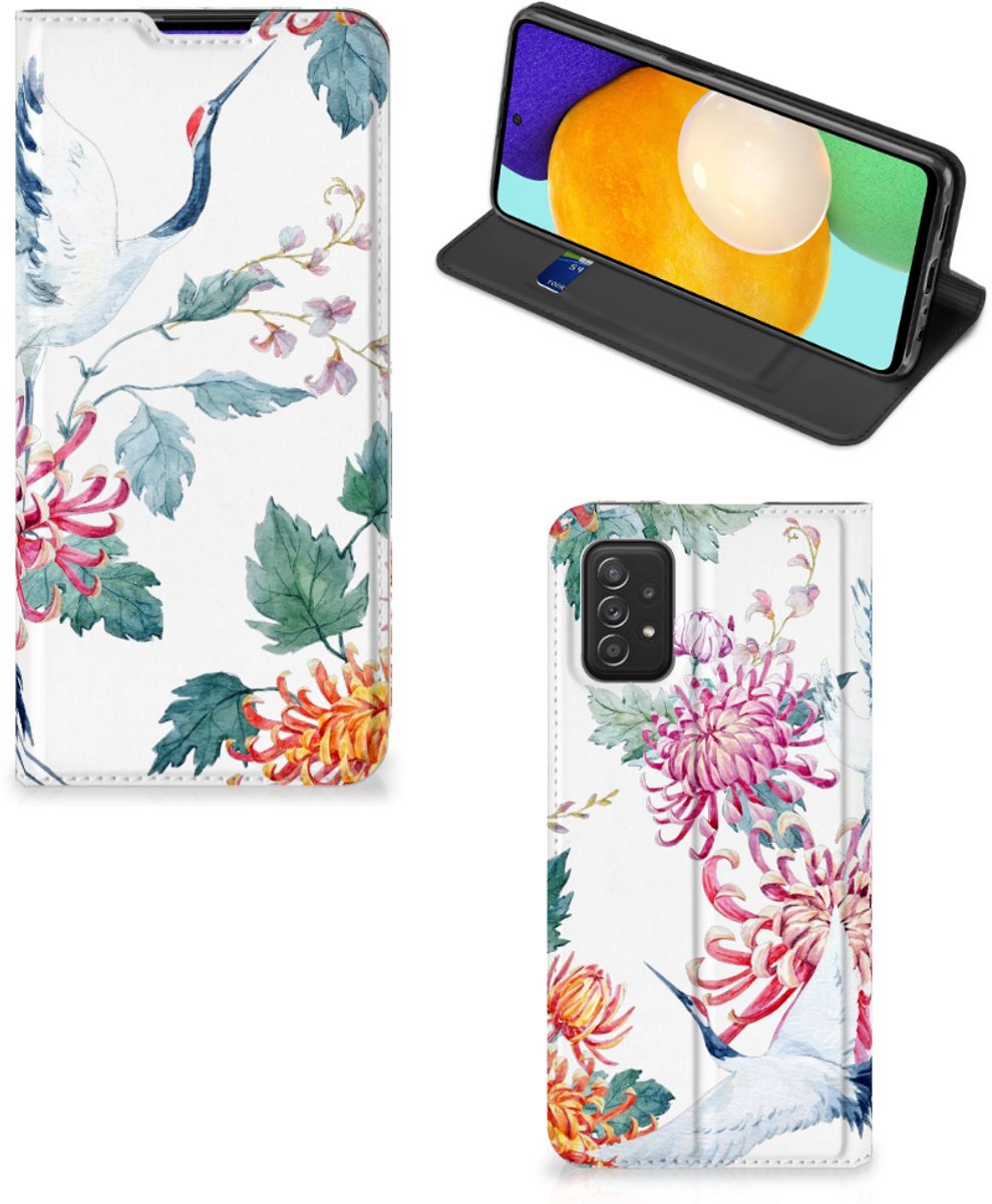 Samsung Galaxy A03s Hoesje maken Bird Flowers