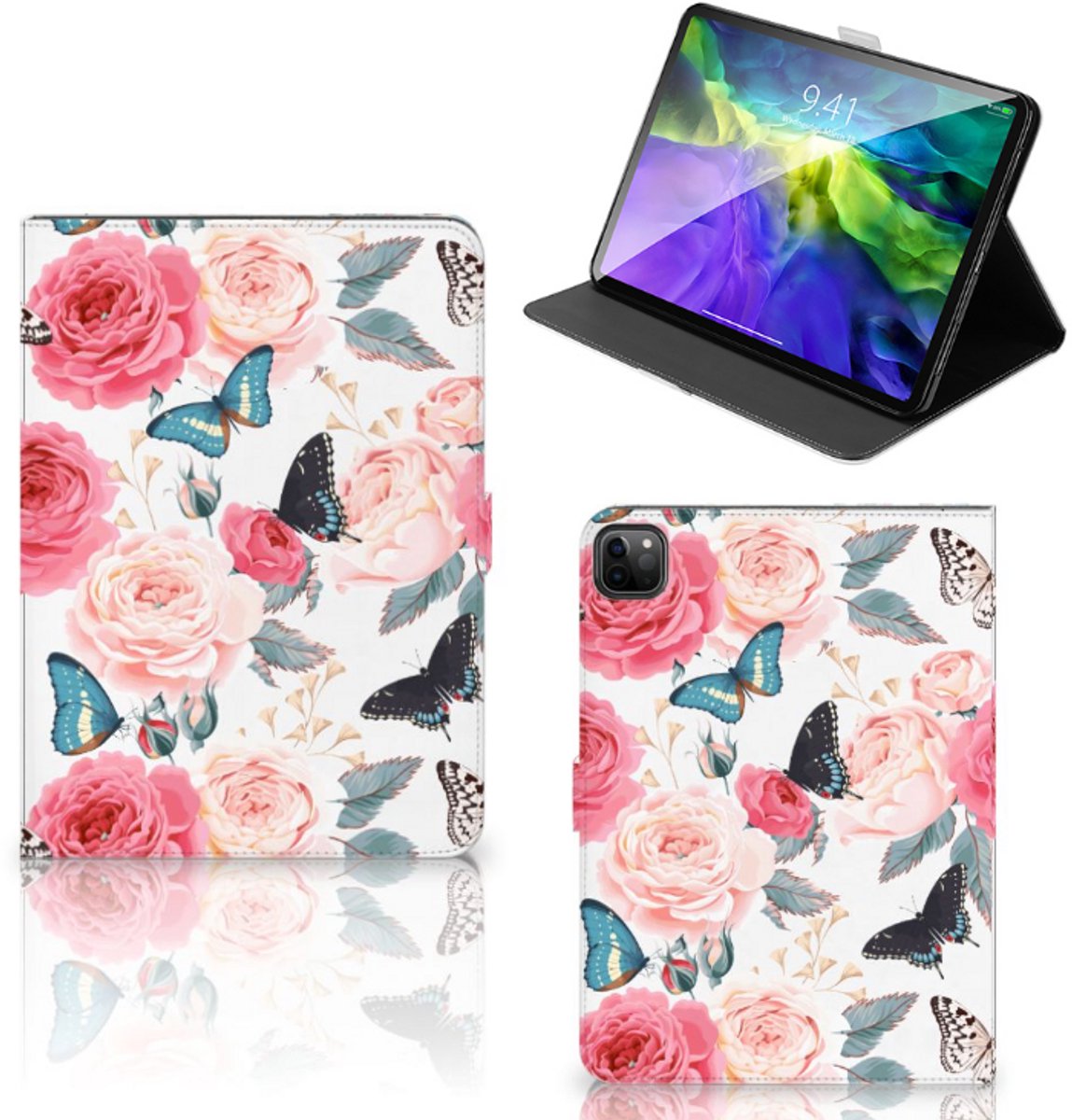 iPad Pro 11 2020/2021/2022 Tablet Cover Butterfly Roses
