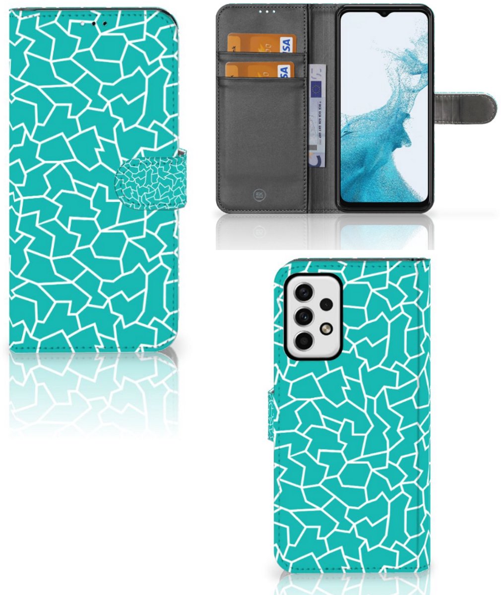 Samsung Galaxy A23 Hoesje Cracks Blue