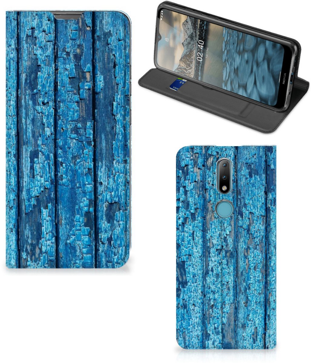 Nokia 2.4 Book Wallet Case Wood Blue
