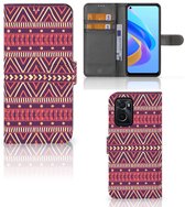 Étui pour téléphone portable OPPO A76 | A96 Bookcase Violet Aztèque