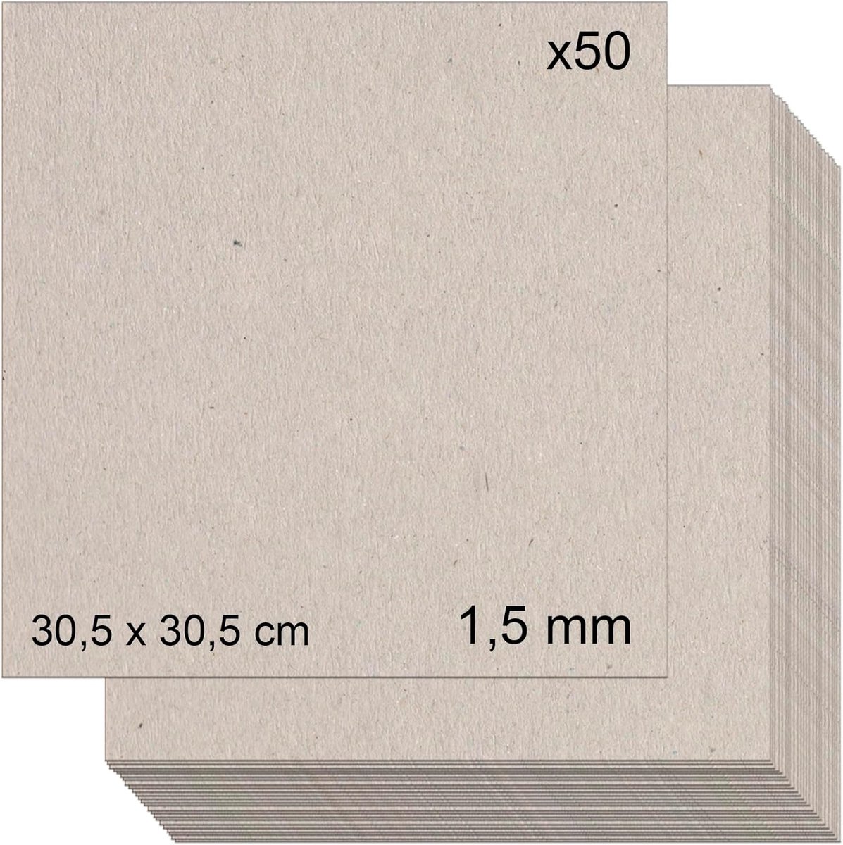 Grijs Karton voor Knutselwerk, Boekbinden, Dozen en Scrapbooking - A3 (50 Stuks)