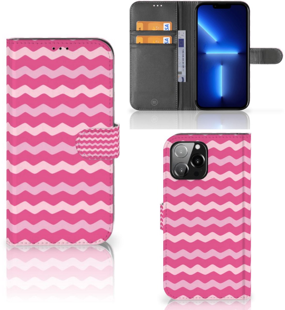 iPhone 13 Pro Max Telefoon Hoesje Waves Pink