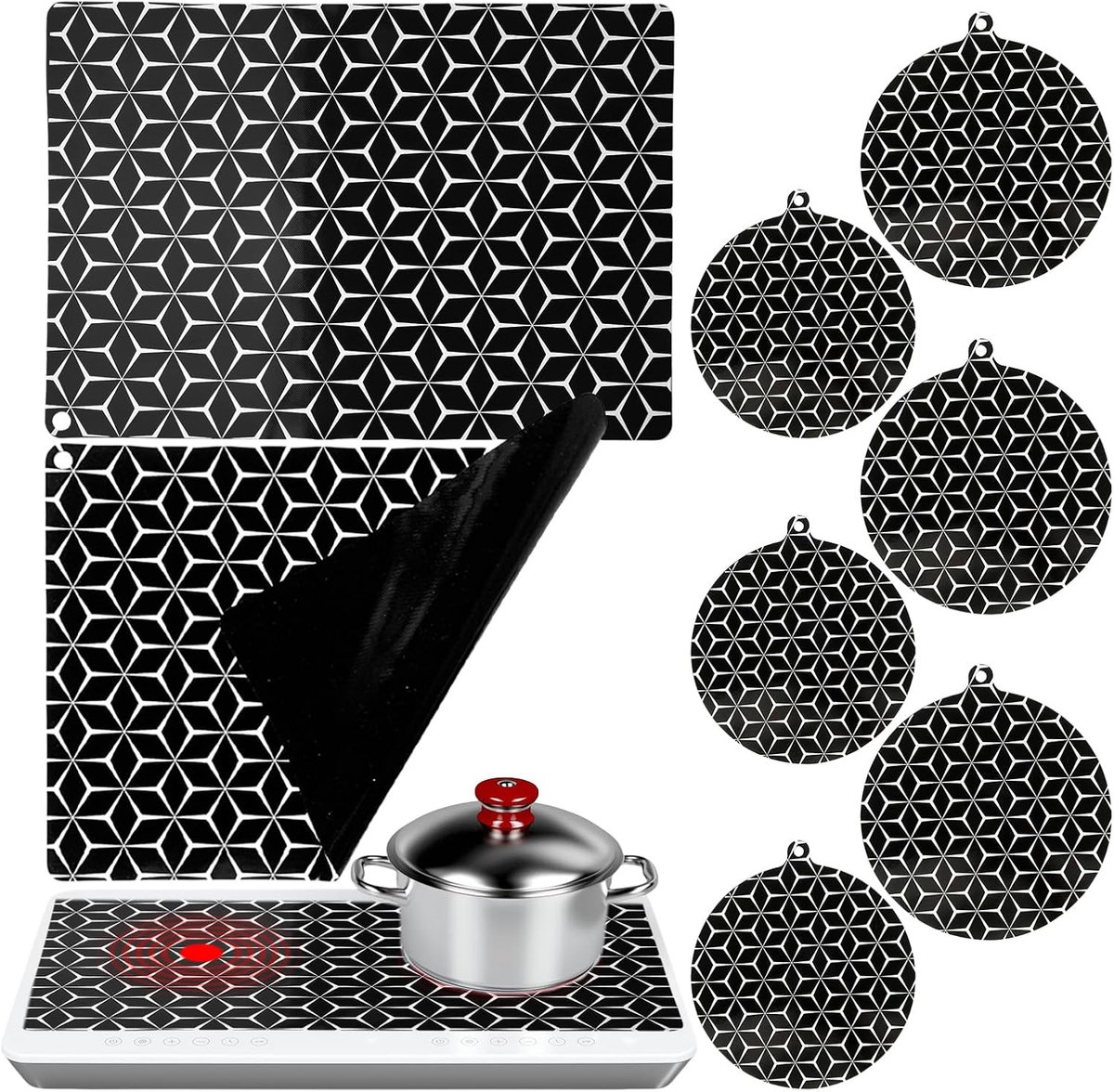 Siliconen Inductiebeschermingsmat - 8 stuks voor optimale bescherming