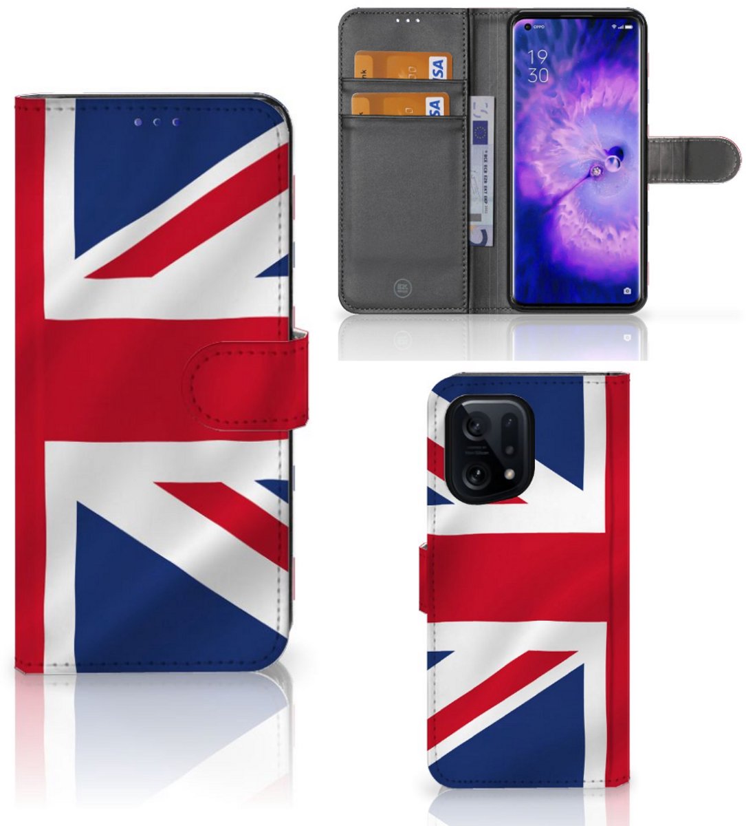 OPPO Find X5 Bookstyle Case Groot-Brittannië