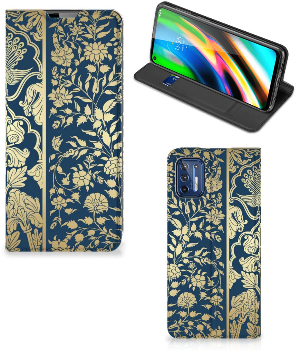 Motorola Moto G9 Plus Smart Cover Beige Flowers