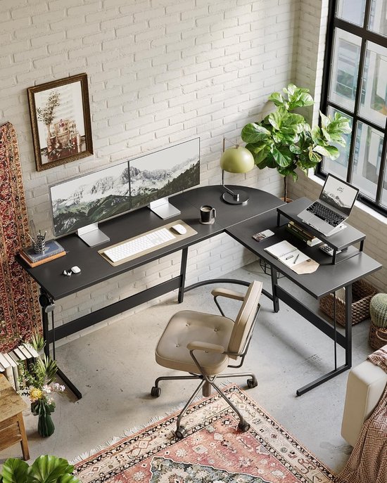 Gaming Hoekbureau L-vorm 150 x 120 cm - Ruimtebesparend Bureau met Monitorstandaard van Merkloos — afbeelding 3
