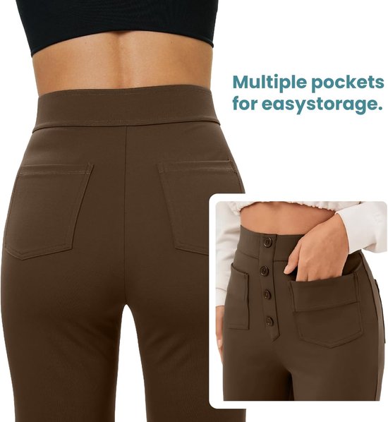 Dames Hoge Taille Sportbroeken met Rechttoegevoegde Pockets — afbeelding 2