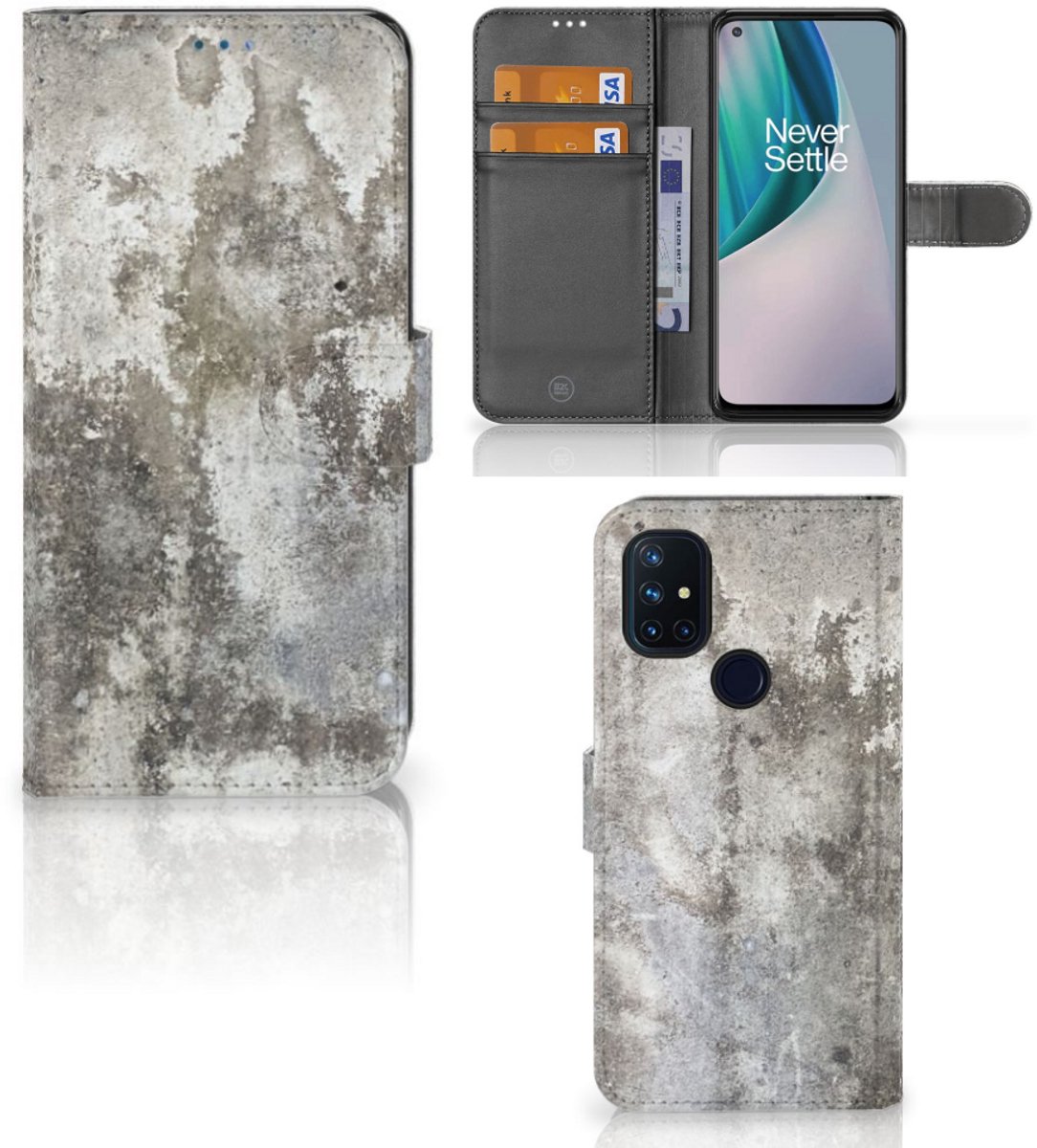 OnePlus Nord N10 Bookcase Beton Print