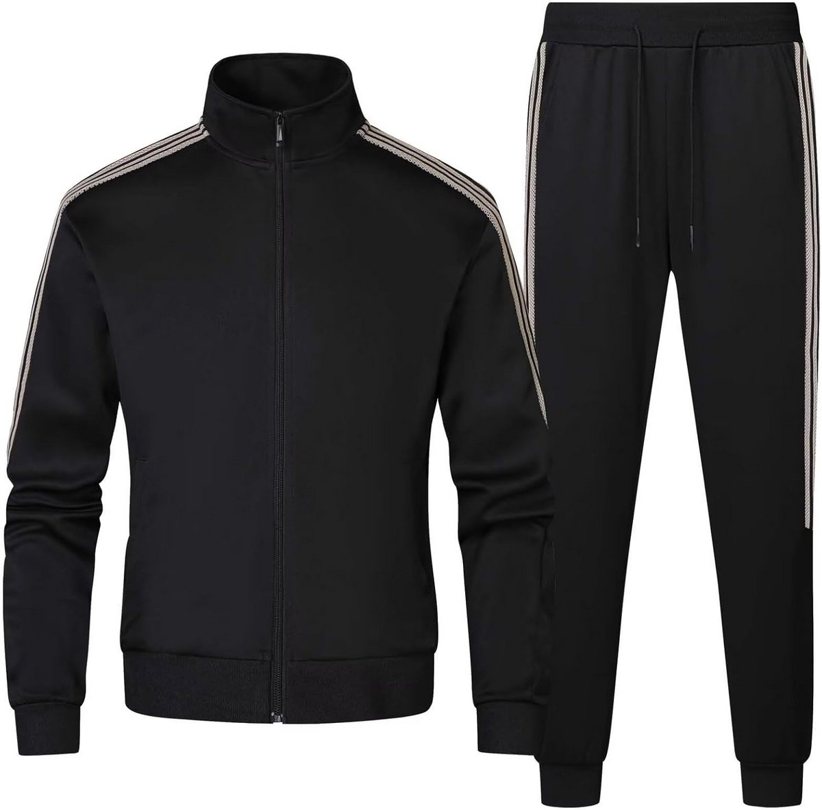 Trainingspak voor heren - Ademend joggingpak met ritssluiting voor sport
