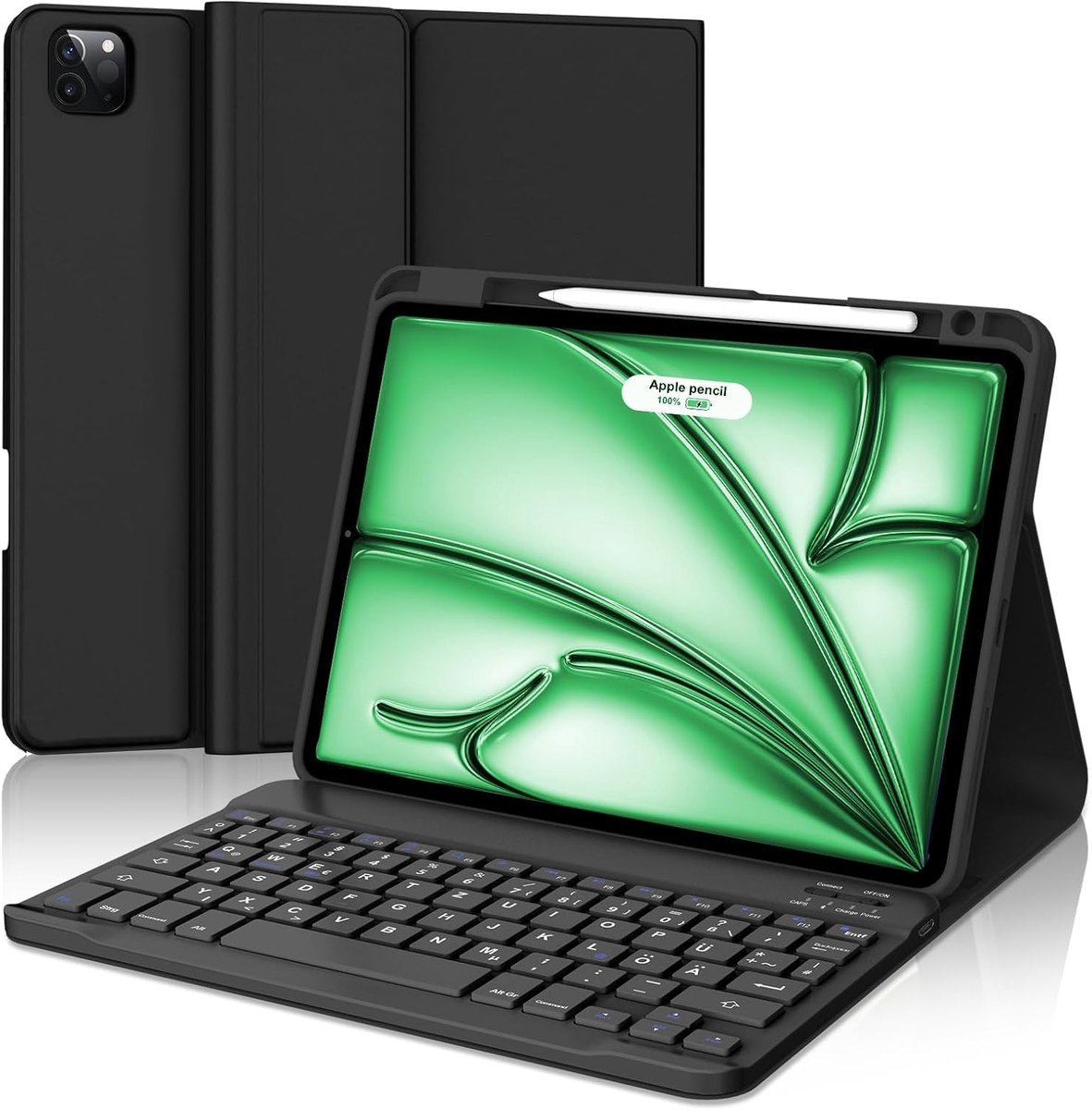 Keyboard Case voor iPad Air en iPad Pro met Afneembaar Toetsenbord en Pencil Houder
