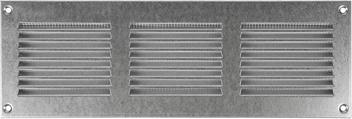 Ventilatierooster 30 x 10 cm - verzinkt metalen luchtretourrooster met ongediertebeschermingsscherm