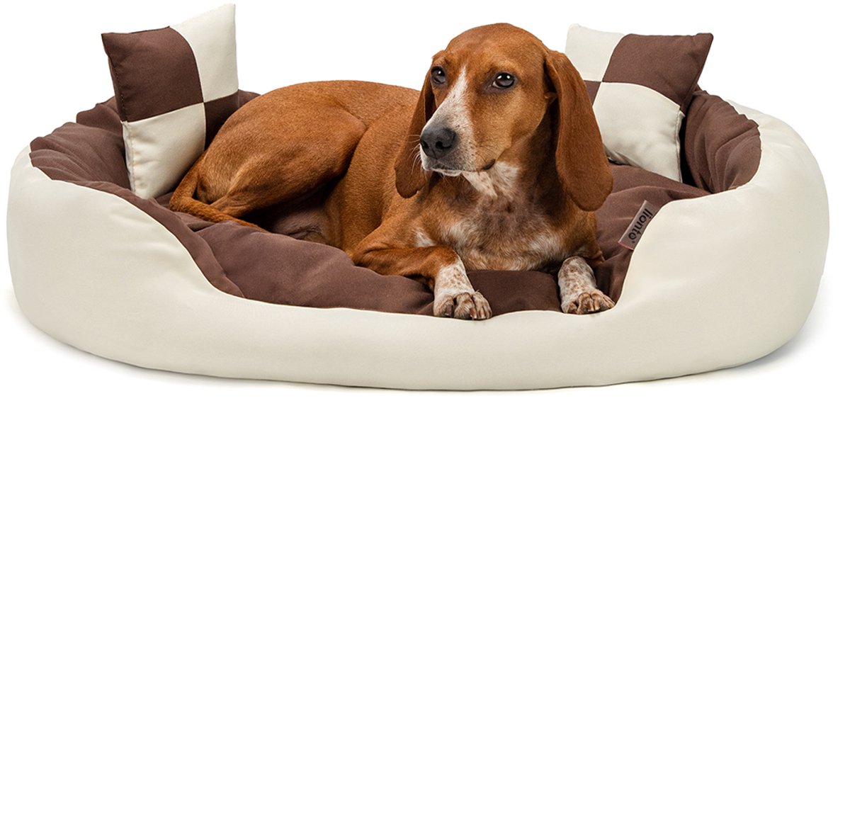 lionto Hondenbed omkeerbaar, waterafstotend & zacht, 85x70 cm bruin/beige
