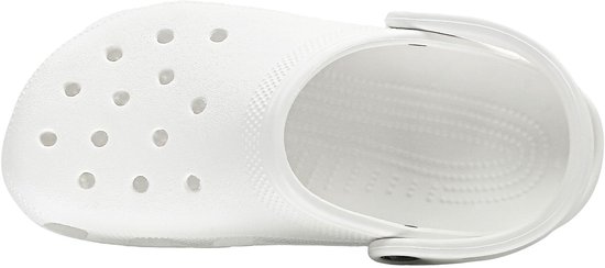 Witte Crocs Clog, van bovenaf gezien.