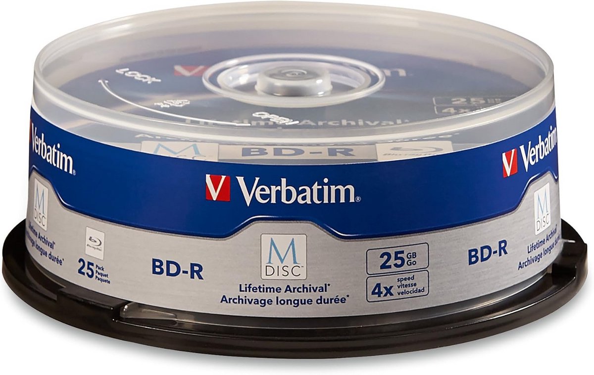 25GB BD-R Archief DVD-R schijven voor langdurige dataopslag, 25 stuks