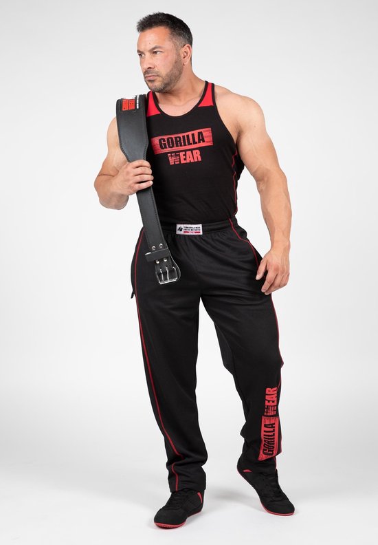 Gorilla Wear Wallace Mesh Pants - Zwart/Rood - L/XL van Gorilla Wear — afbeelding 3