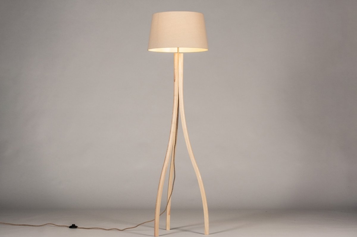 Lumidora Vloerlamp 31059 - ORLANDO - E27 - Beige - Hout - Zand - ? 45 cm