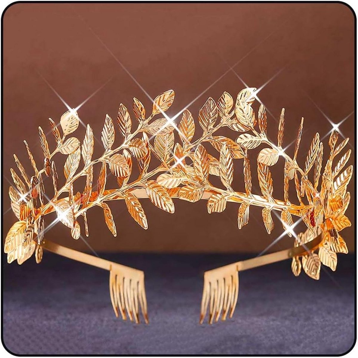 Gouden Blad Kroon Tiara voor Bruiloft en Feest - Grieks Godinnen Haaraccessoire