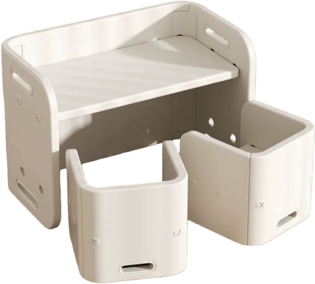 Setje Tafel en Stoelen Crème