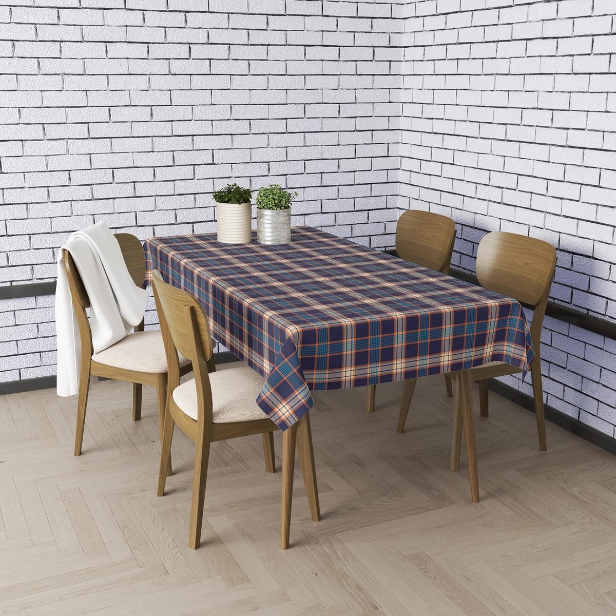 Waterafstotend Geruit Tafelkleed Rechthoekig 140x250 cm Wasbaar voor Binnen en Buiten