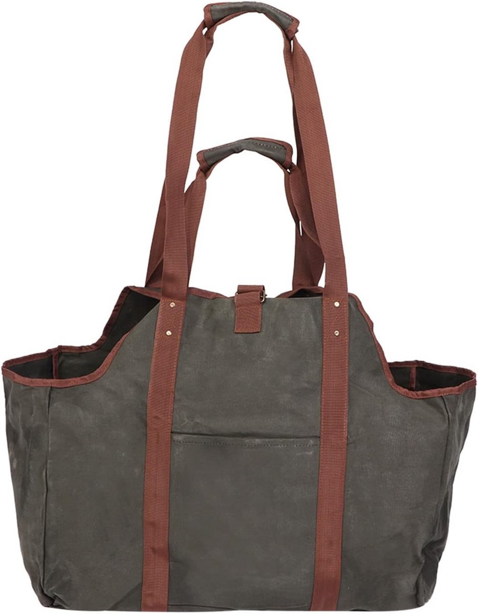 Grote Houtdrager Tas van Gewaxt Canvas voor Open Haard en Camping