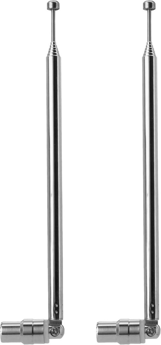2 Stuks Telescopische Antenne 7 Secties voor AM/FM Radio en TV Ontvangst (Mannelijke Connector)