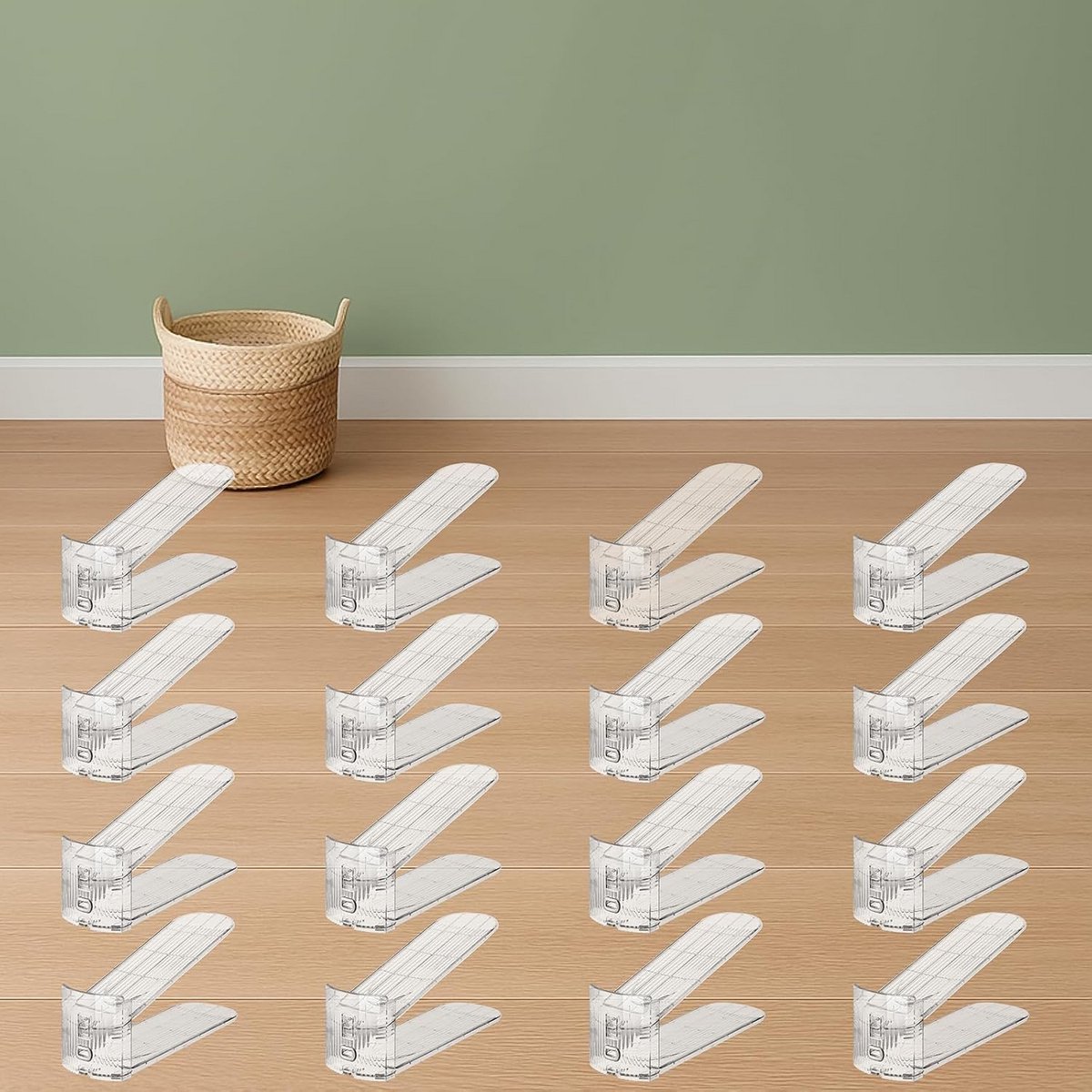 16x Ruimtebesparende Schoen Vakken Stapelaar - Verstelbare & Transparante Kastorganizer