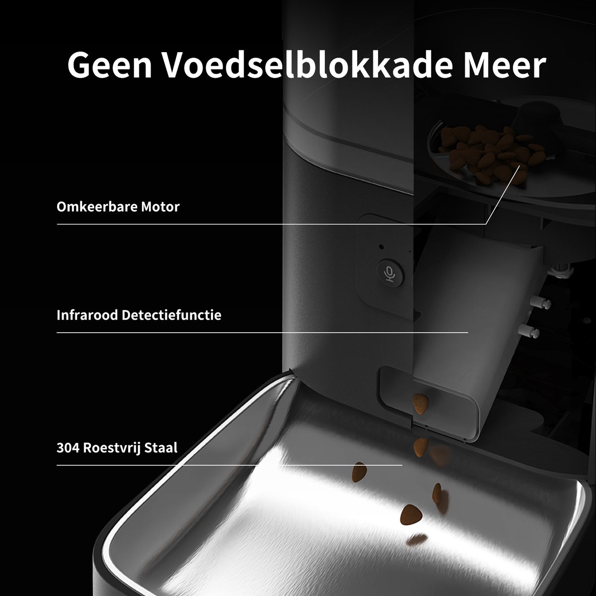 Chengdu Tops Automatische Kattenvoeder- en Waterdispenser met App-bediening - afbeelding 3