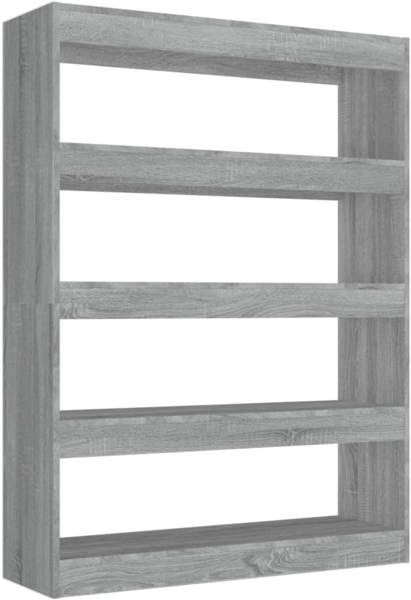 Boekenkast en Roomdivider 100x30x135 cm Sonoma Eiken Grijs