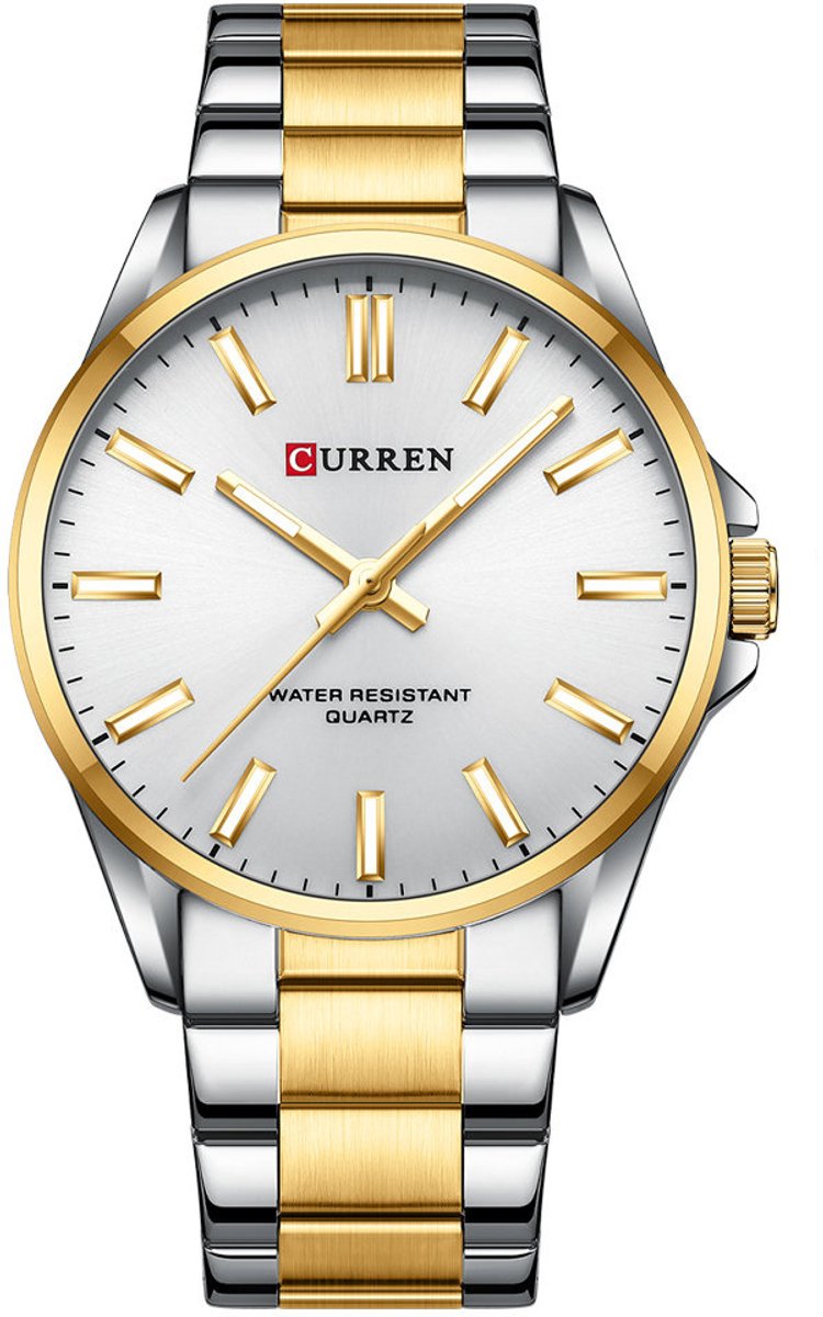 Curren - Herenhorloge - 9090G - Quartz - Sierlijke Zilveren Wijzerplaat