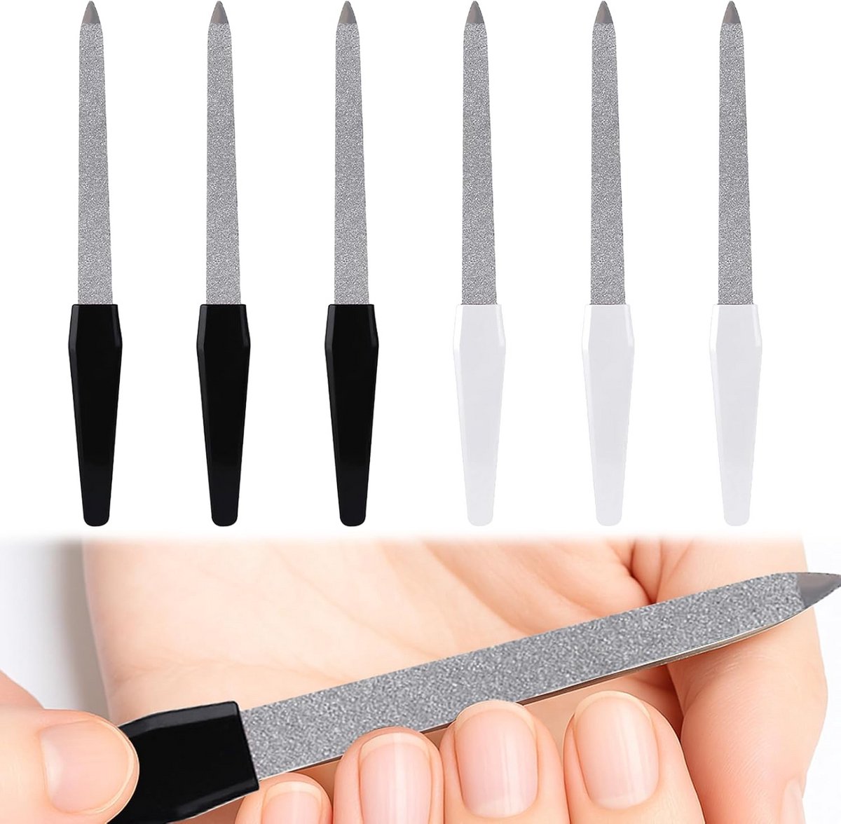 Professionele nagelvijlen set van 6 - Dubbelzijdige antislip vijl voor manicure thuis en salon