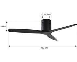 Lucande - Plafondventilatoren zonder verlichting - Hout, ijzer - H: 23 cm - zwart