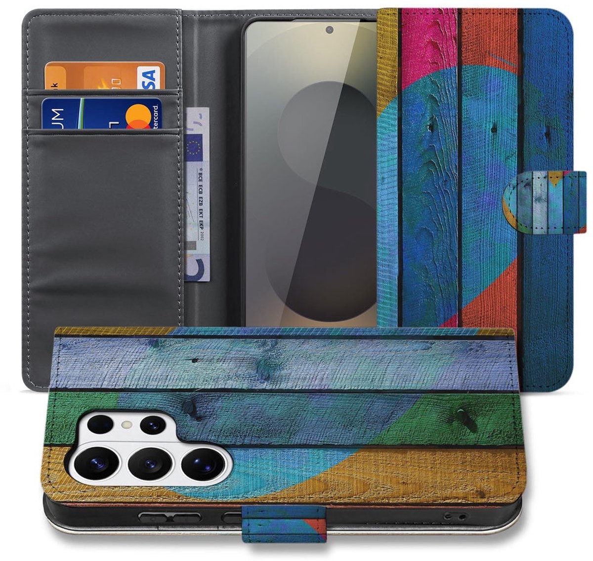 Book Case Samsung Galaxy S26 Ultra Wood Heart met Magnetische sluiting